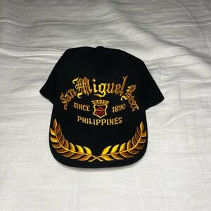 San Miguel Beer Hat - Black with Gold Print